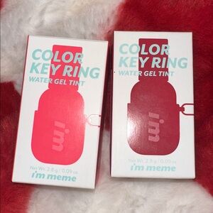I’m Meme Color Key Ring Water Gel Tint - Pink Attack & Plum Fatale Set of 2 NIB